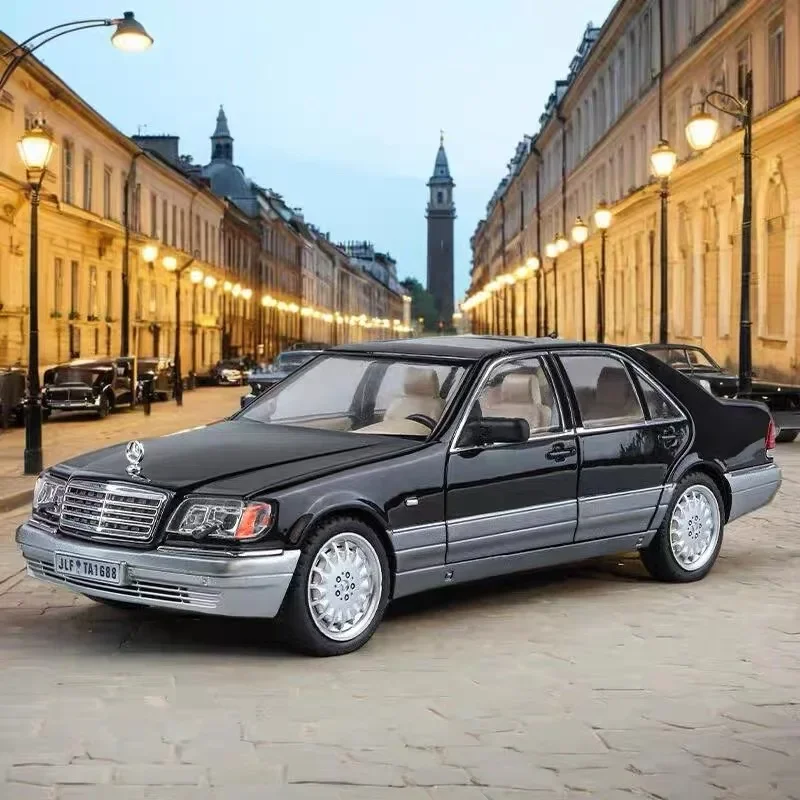 

1:24 W140 S320 Classic Sedan Alloy Scale Car Model Diecast Metal Sound&Light Children Toy Car Vehicles Gift