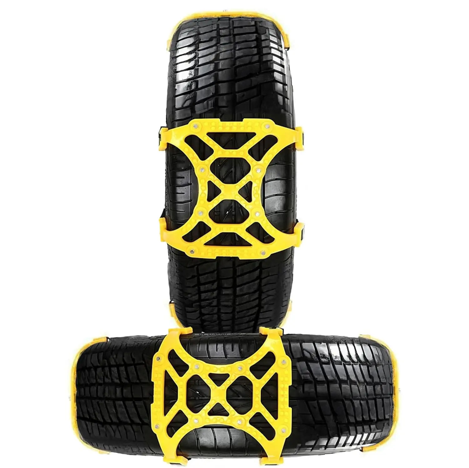

Yellow Universal Snow Tire Chains For Cars SUVs Trucks – All-Season Anti-Slip Traction Aid, 6 Pieces