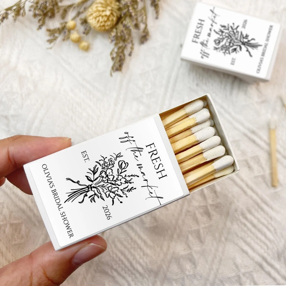 

Custom Bachelorette Matchboxes, Fresh Off the Market, Personalized Matches Favor for Bridal Shower Party, Wedding Matchbook, Bri