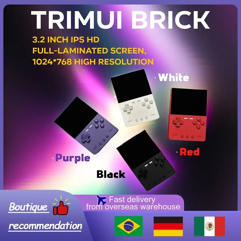 Trimui Brick Handheld Game Console Vertical Edition IPS HD Full-Laminated Screen 3.2 Inch Open Source 1024x768 Resolution New