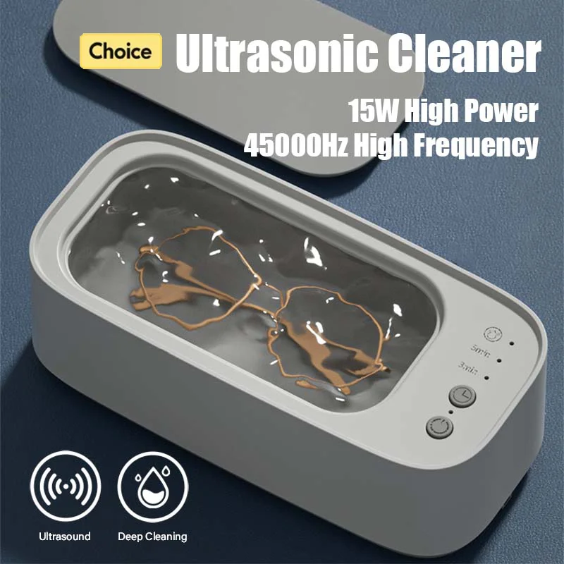 Ультразвуковой очиститель USB перезаряжаемый 45000 Гц частота портативные ювелирные изделия очки орнамент машины для глубокой очистки бытовой звук