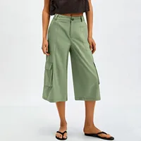 New Quick Dry Hiking Womens Athletic Cargo Casual Loose Wide-leg Pants 3/4 Knee Length Outdoor Riding Trousers - Image 4