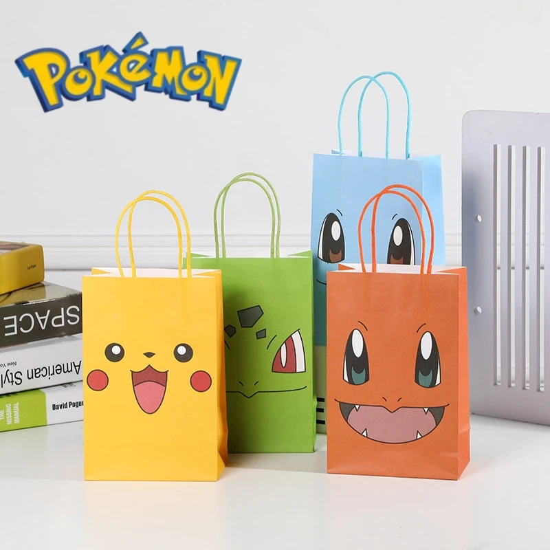 

New Anime Pokemon Candy Paper Bag Kawaii Anime Figure Pikachu Anime Cartoon Gift Bag Kids Toys Party Birthday Gift Packaging