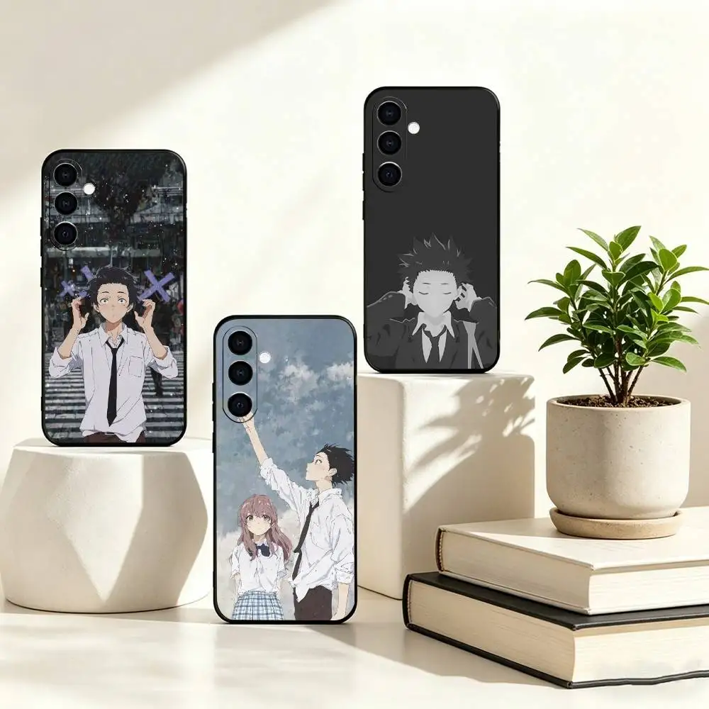 

A-Anime A Silent Voice Phone Case Black Silicone Soft For Samsung Galaxy A73,A72,A71,A70,A53,A52,A51