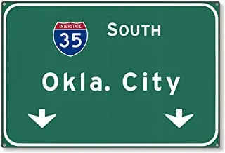 American Travelogue Large Metal Art Wall Decor  LAX Santa Monica Sign Los Angeles California CA Travel Souvenir Interstate 405