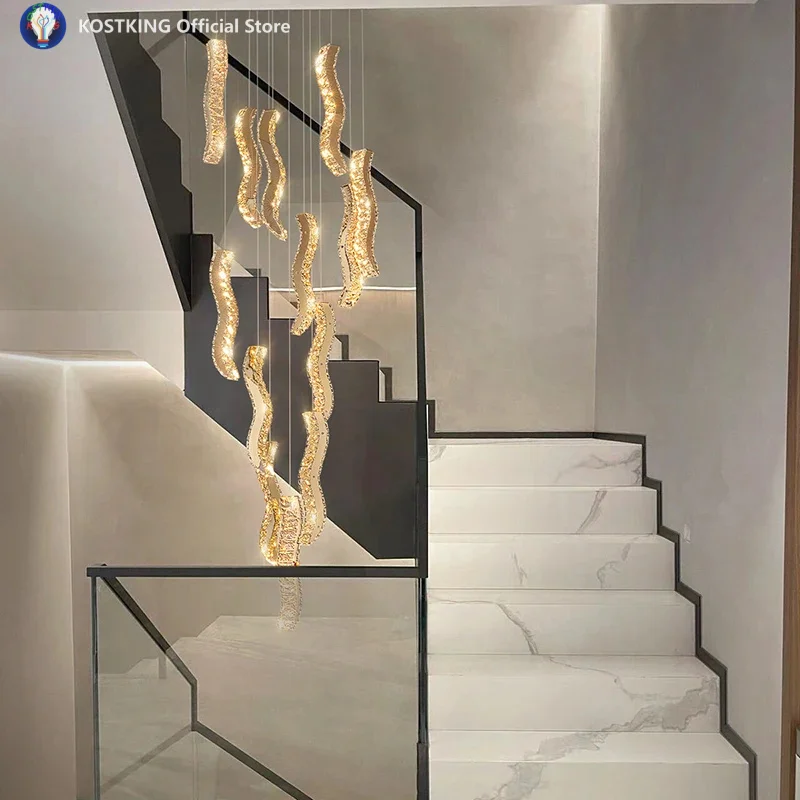 

Modern Stair Chandelier Pendant Lights Indoor Lighting Ceiling Lamp Hanging Light Led Chandeliers For Living Room Indoor Lightin