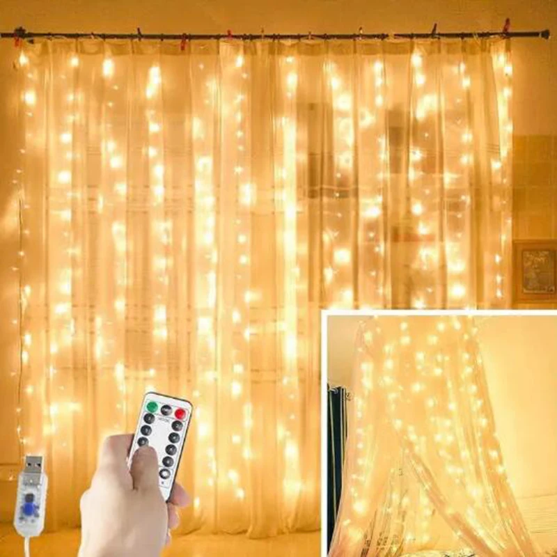 Гирлянда-занавеска на окно, 6 м, USB