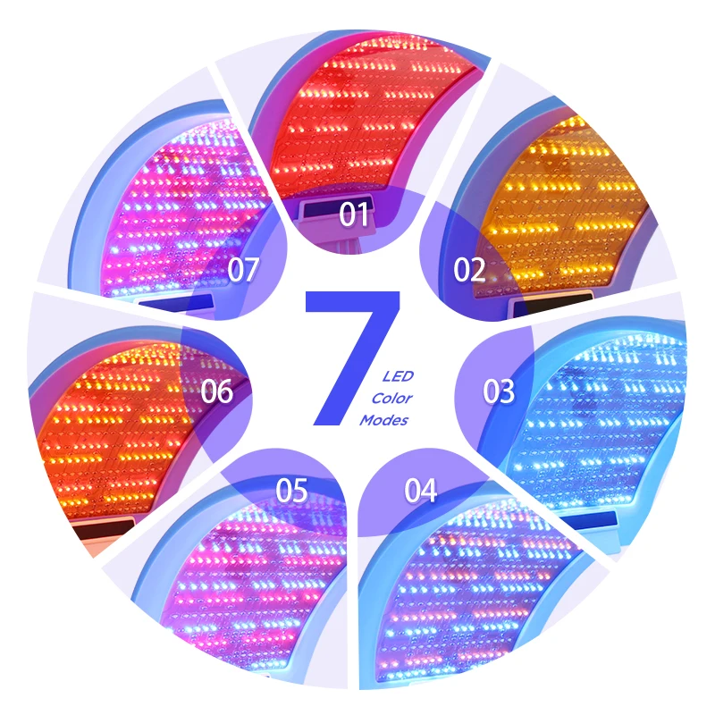 573 LEDs Light Therapy LED Mask Facial Light Mask Foldable Photon 7 Color Modes Flexible Beauty in Home Rejuvenation Skin Care