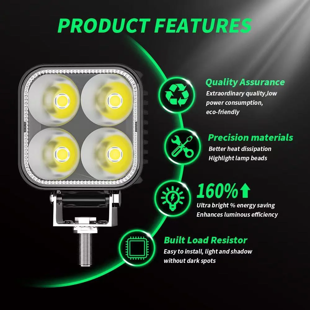 Picture 7: Car LED Work Light Off Road Spotlight 12V 24V Auto Light Fog Lamp for Jeep Truck 4X4 Car SUV ATV Barra LED Headlights