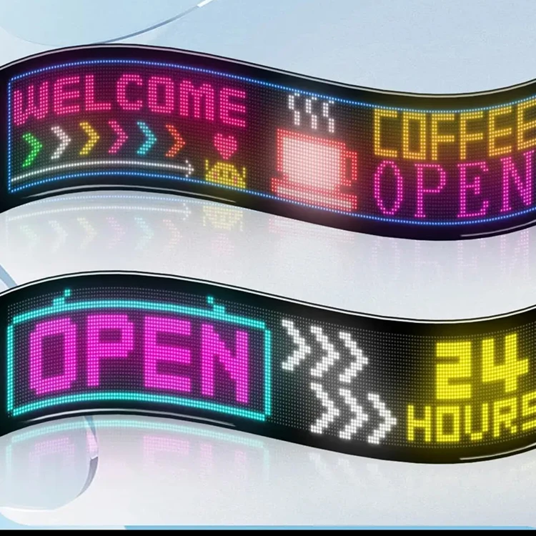 LED 디스플레이 데빌스 아이 트럭 20*64 플렉시블 스마트 POE 플렉스 데칼 스크린 4K IP65 방수 소매점 창문 후방 차량용