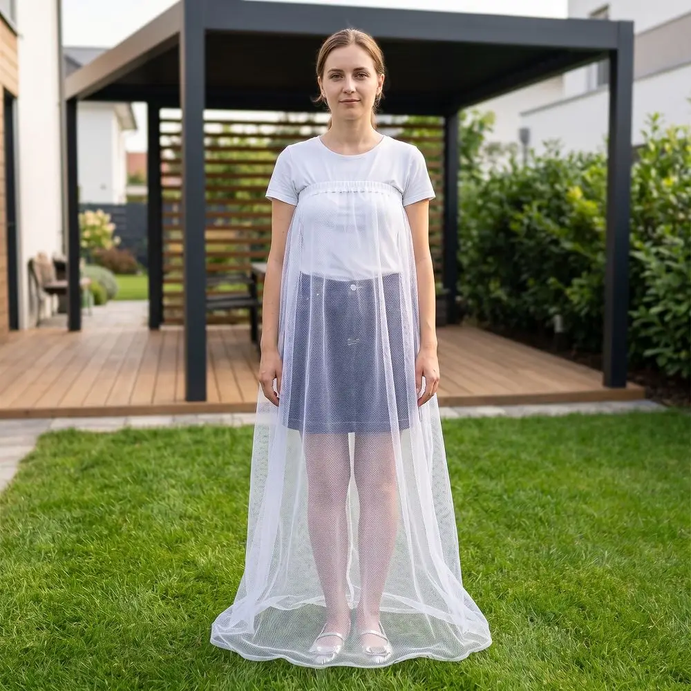 Bee Repellent Women's Net Dress Anti-Bug Net Elastic Waist Mosquito Repellent Skirt White Breathable Women's Half Skirt