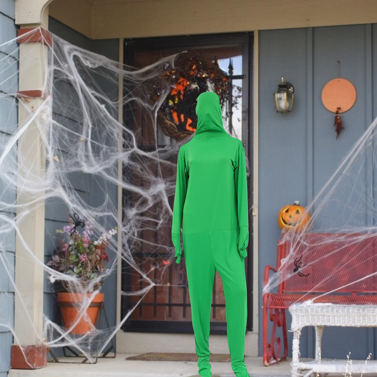 Jubah Tak Terlihat Kostum Halloween Pakaian Tak Terlihat Dewasa Permukaan Datar Halus Pengerjaan Halus Kain Sutra Susu Cosplay