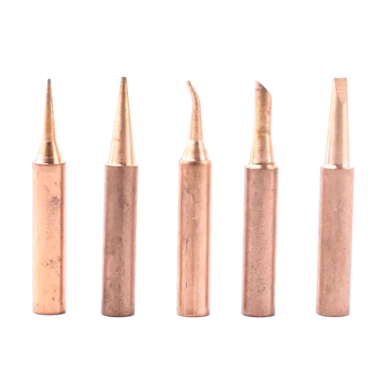 5Pcs 900M-IS I 2C 3.2D K Pure Copper Iron Tip Soldering Tip Rework Station Welding Head BGA Soldering Tools Branding Iron