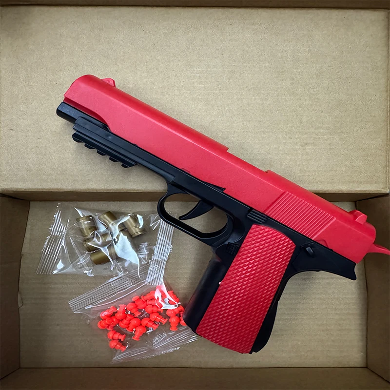Pistolet jouet mécanique automatique M1911, coque d'éjection, pistolet à air, tir continu, balle molle, jouet de tir pour enfants