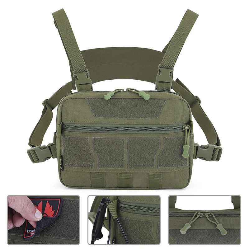 Bolsa de pecho táctica funcional para hombre, chaleco de combate militar, mochila con correa Molle EDC para exteriores, caza, Camping, aparejo