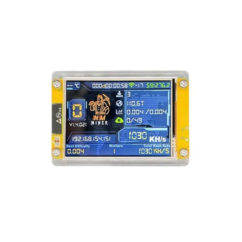 Nerdminer + 4 emplacements support amélioré 4X 1030KH/S Bitcoin Crypto Miner 2.8 pouces Loterie d'affichage intelligent
