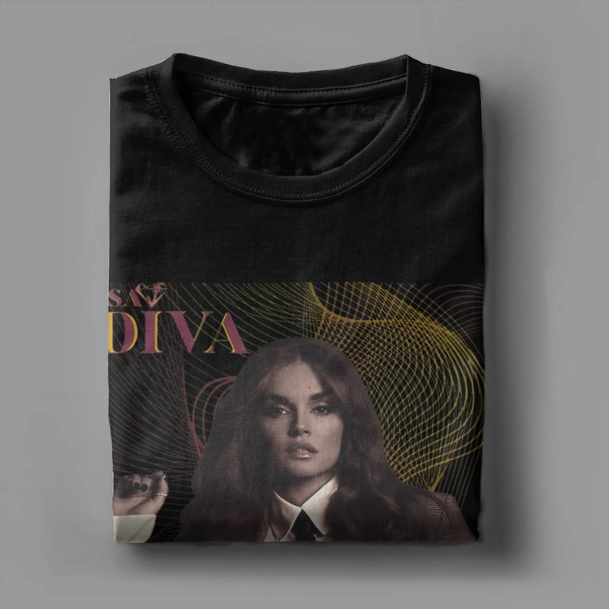 빈티지 멜로디 에사 디바 스페인 티셔츠 남성 크루넥 코튼 티셔츠 유로비전 2025 반팔 티셔츠 선물 아이디어 의류