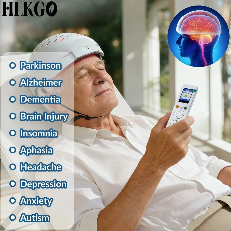 Clinical Grade 1070nm Near Infrared Neuromodulation Helmet, 2000Hz for Depression Parkinson Insomnia Brain Care Home