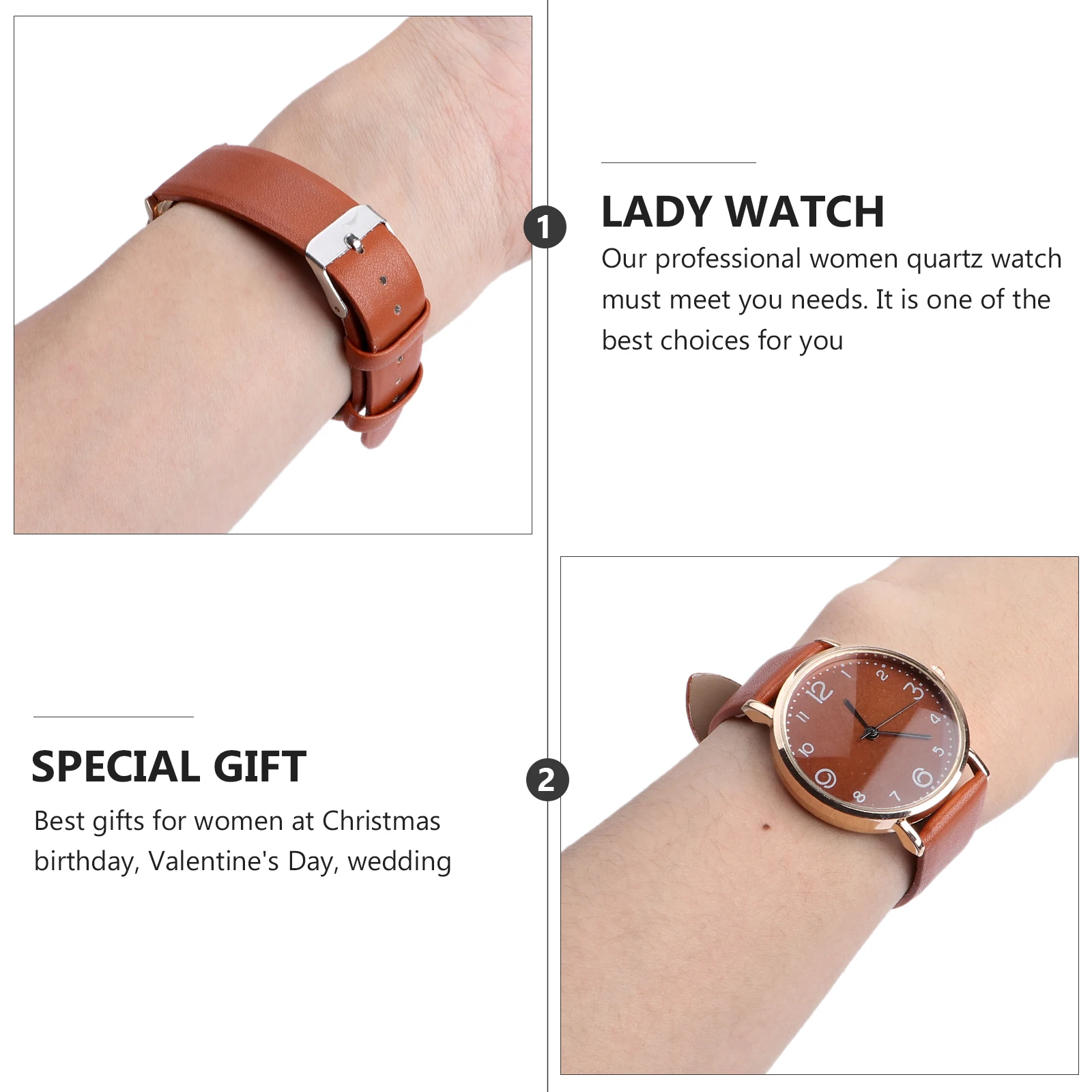 

Classic for Women Women's Quartz Watch Female Decorative Brown Fashion Casual Miss
