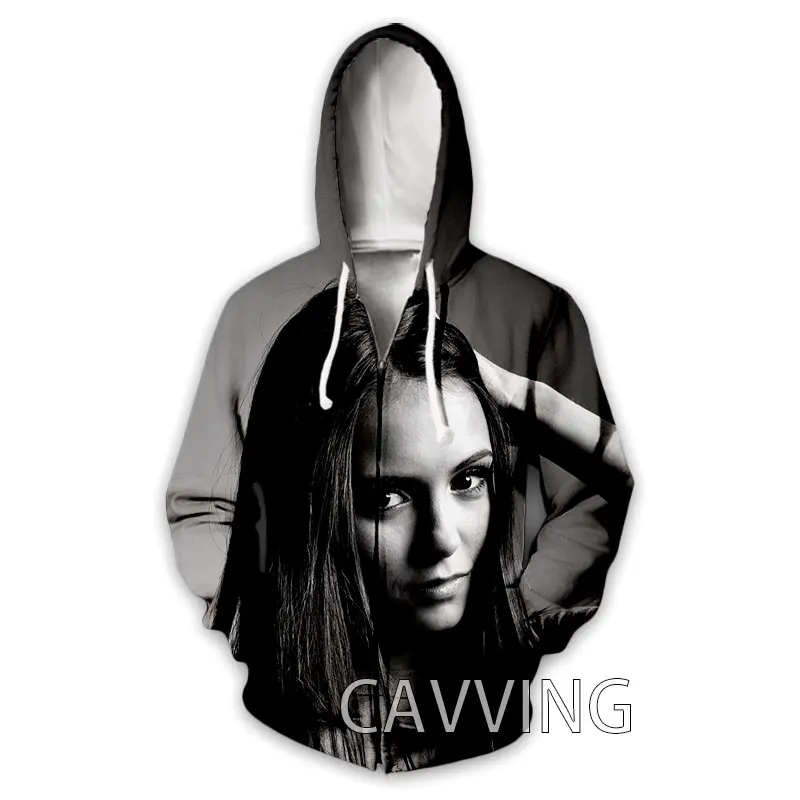 CAVVING 3D Printed  Nina Dobrev- Elena Gilbert  Zipper Hoodies Zip Hooded Sweatshirt Harajuku Hoodie Sweatshirt for Men/women