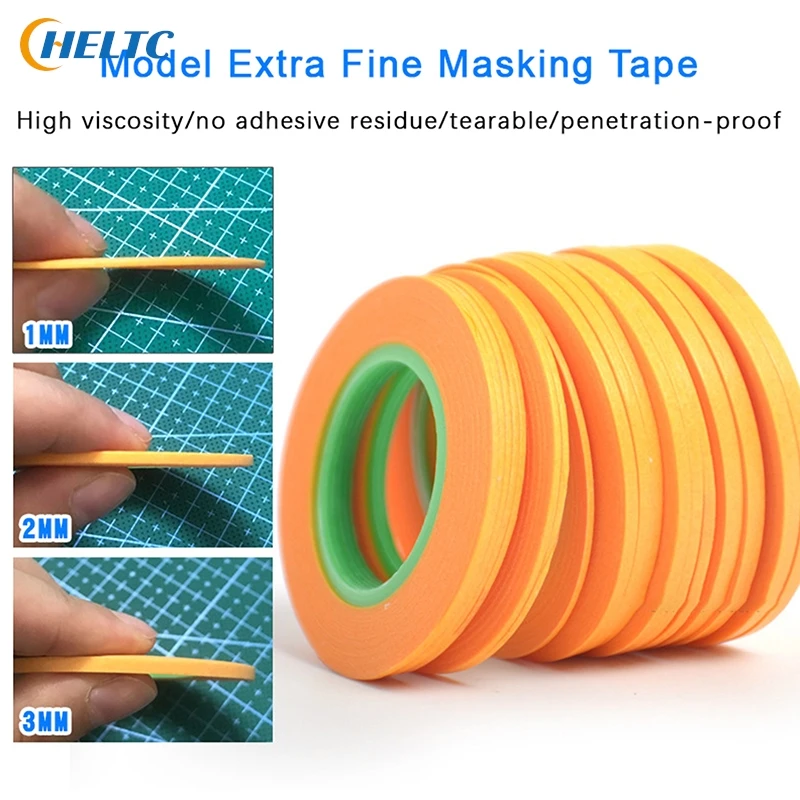 1Roll 18M Textured Paper Model Spraying Coating Color Ultra Tape Fine DIY Special Masking Wide 1mm/2mm/3mm Model Covering Tape