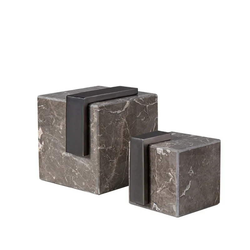 

New Chinese marble ornaments, home decoration model room coffee table, entrance bedside table