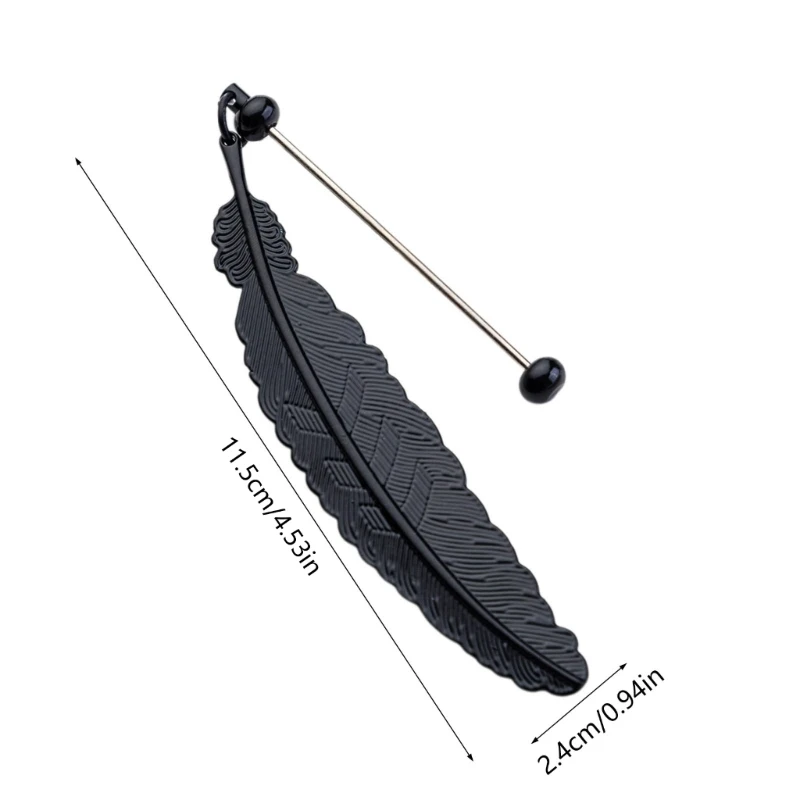 Portapáginas libros metal con colgante plumas, regalo lectura para lectores amantes los libros