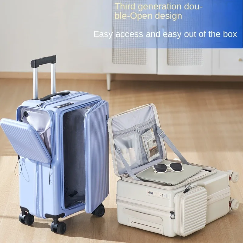 Многофункциональный чемодан 20-28 с боковым отверстием и крышкой, дорожный чемодан с передним отверстием, расширяемый 1:9, чемодан для салона с глубоким отделением