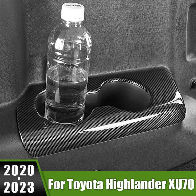 

For Toyota Highlander XU70 Kluger 2020 2021 2022 2023 Hybrid The Third Drain Cup Panel Frame Rear Armrest Box Water Cup Trim