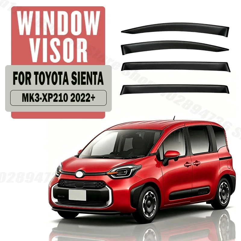 Window Visors for Toyota Sienta 4pcs Side Window Rain Guard Wind Deflector Weathershield Vent Visor for Car Windows