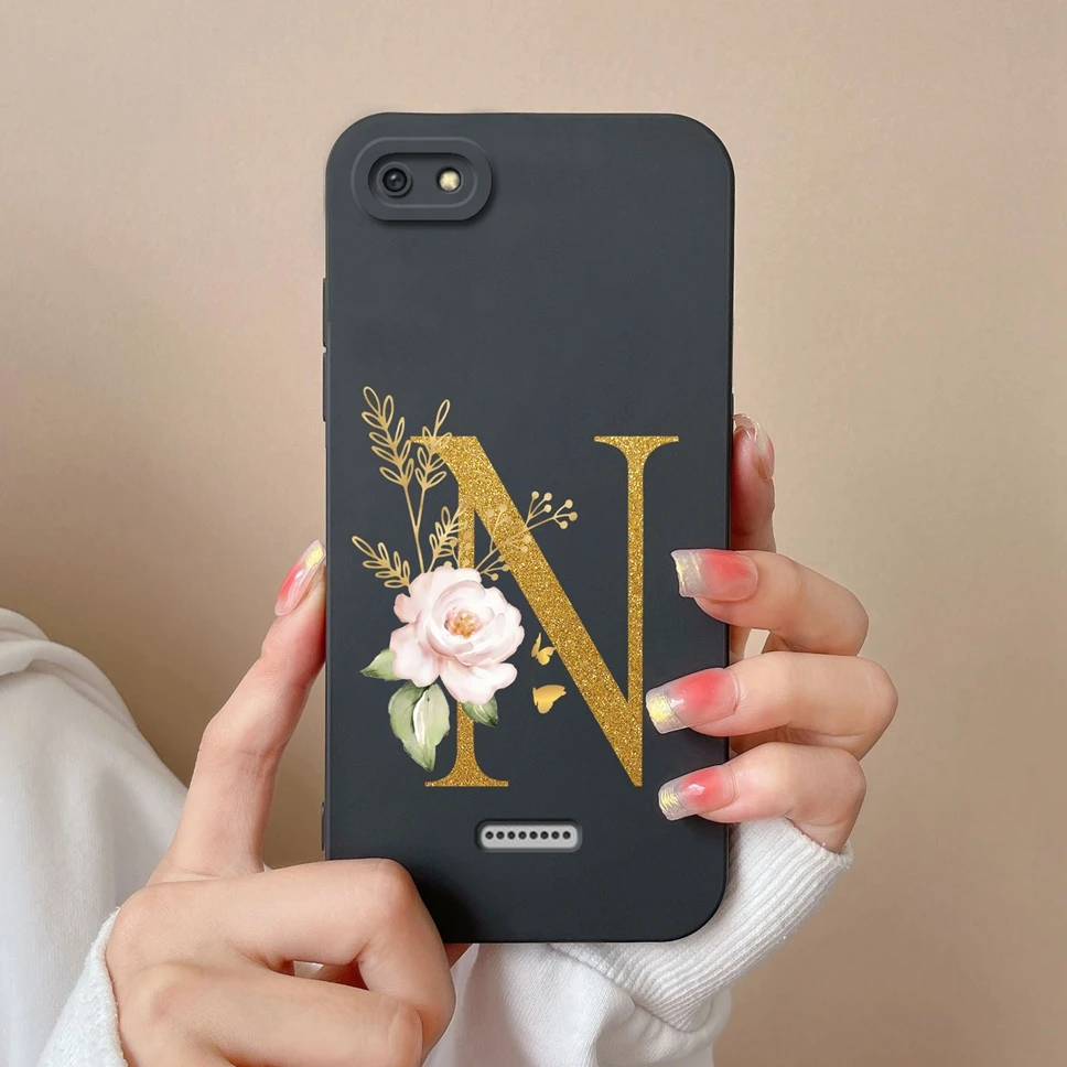 Voor Xiaomi Redmi 6 A Case Mode Bloemenletters Upgrade Vloeibare Siliconen Beschermhoes Voor Xiaomi Redmi6 6a Fundas Coque