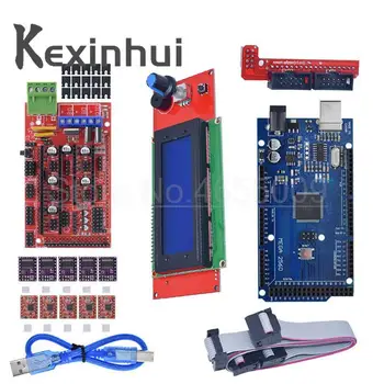 Mega 2560 R3 CH340 + 1pc RAMPS 1.4 controller + 5pcs A4988/DRV8825 stepper driver module + 1pc 3D 2004 controller for 3D printer kit