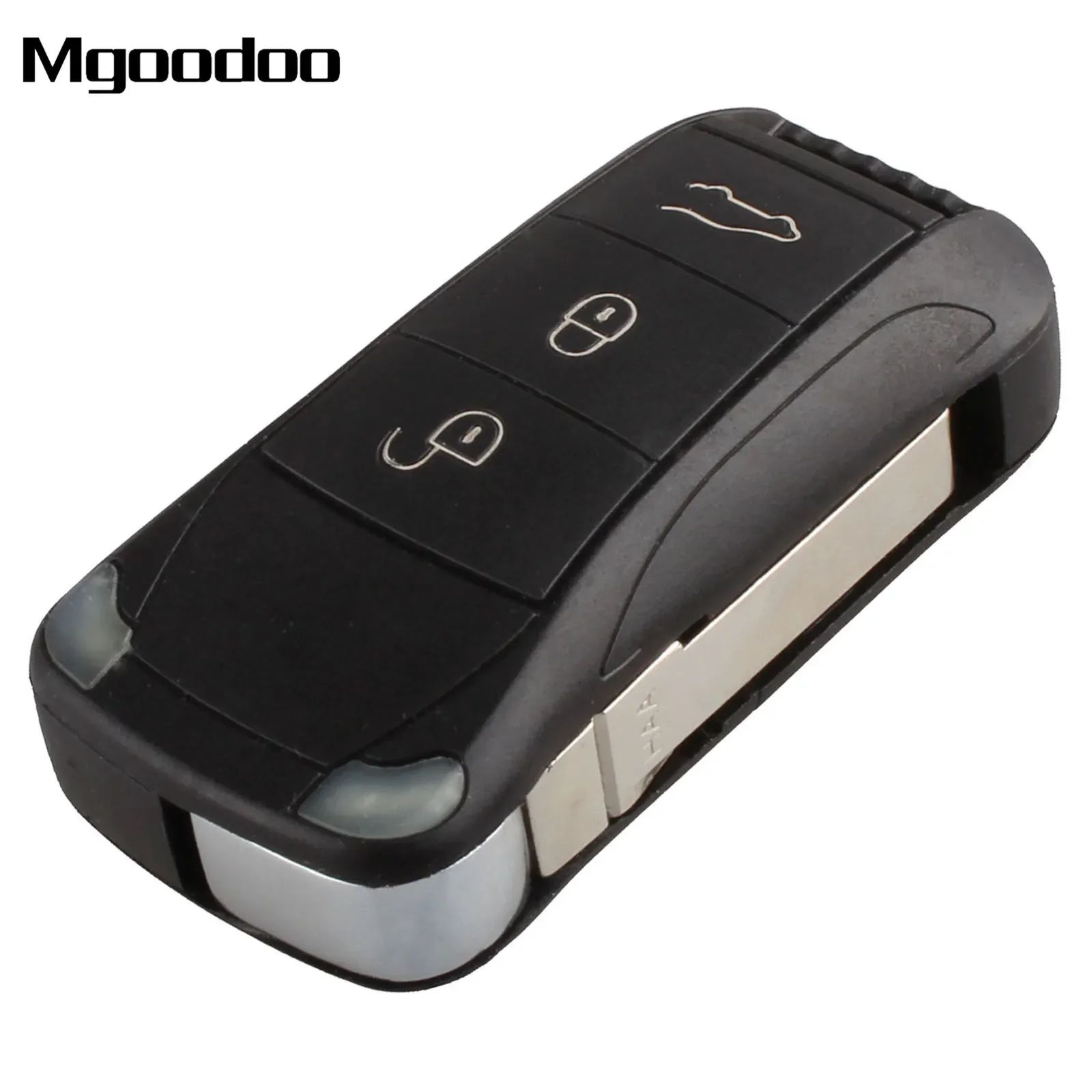 Mgoodoo Key Shell Remote Flip Folding Car Key Case Fob 3 Buttons For Porsche Cayenne 2010 2009 2008 2003 2004 2005 2006 Car Key