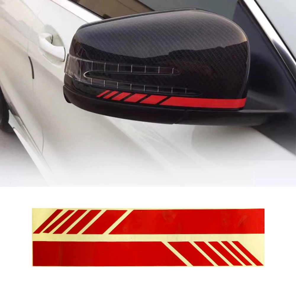 Rear View Mirror Stripe Decal Sticker Vinyl For Benz W204 W212 W117 W176 Edition 1 For AMG Pair Reflective Decoration