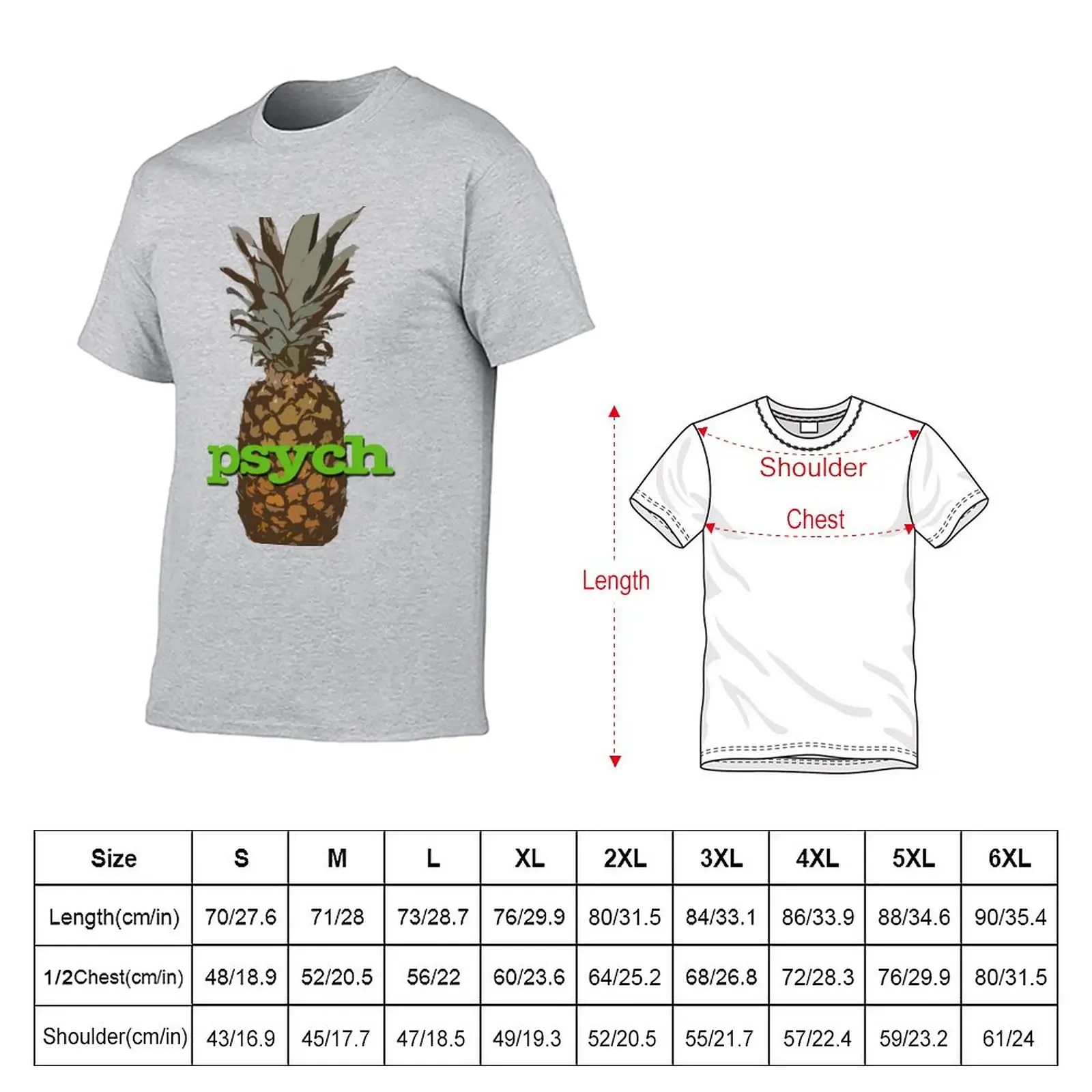 Psych Pineapple T-Shirt sports fans summer clothes customs mens funny t shirts