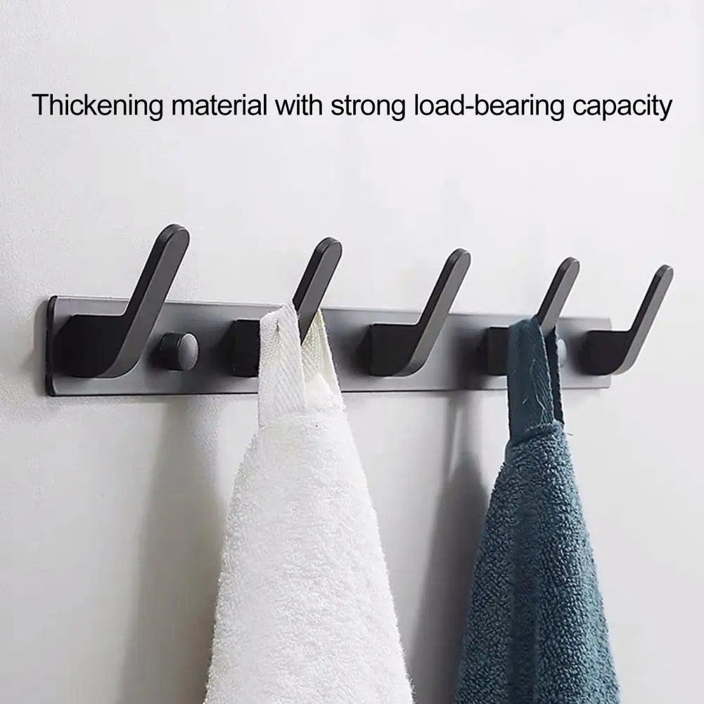 Wall Hanger with 4/5 Hooks Wall-mounted Coat Hook Heavy Duty Aluminum Alloy Wall Hook Rack Modern Screw Mount Coat Hat Towel