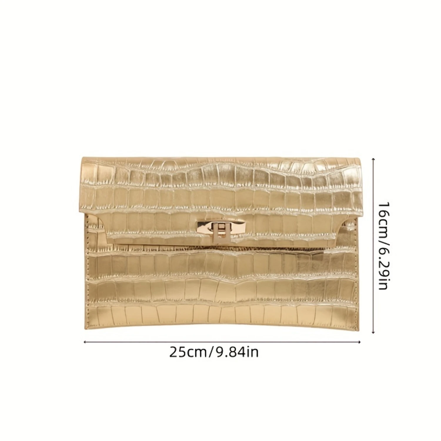 Color Crocodile Pattern Square Clutch Wallet, Minimalist Classic Clutch Purse For Women