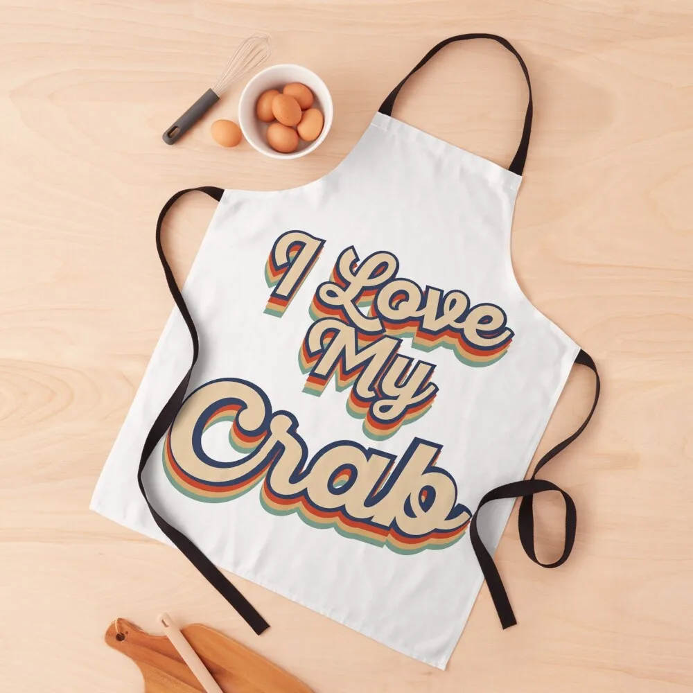 

I Love My Crab Apron For Cosmetologist Hairdressing Hairdresser Accessories Costume Waiter Apron