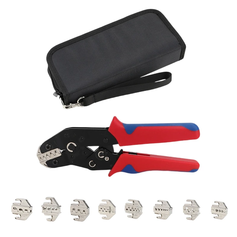 Wire Terminals Insulated Electrical SN-58B 2546B 03H 02C 06 X6 06WF 2549 Quick Exchange Jaws Ratchet Crimping Pliers Bag Set