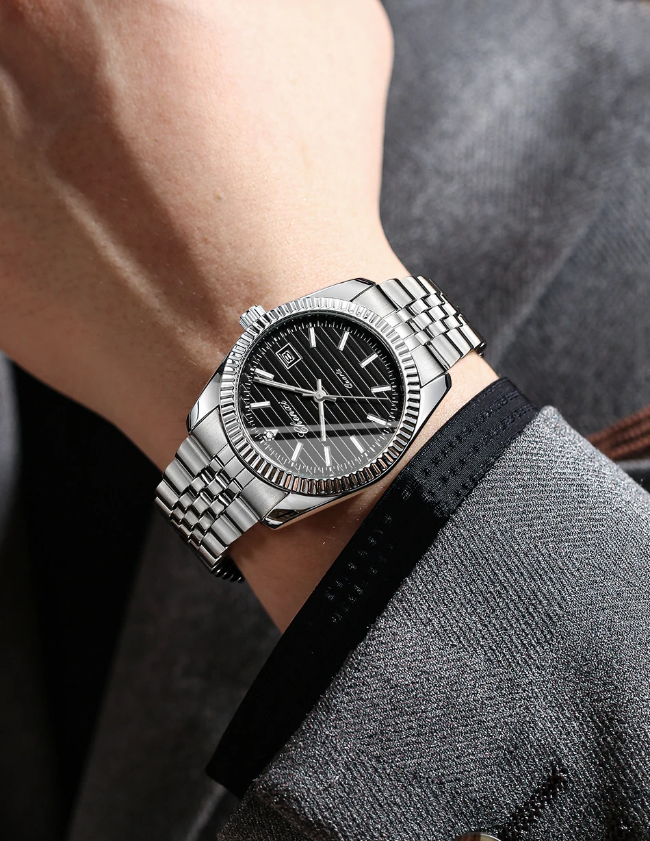 CHENXI 004D Männer Quarz Uhren Luxus Edelstahl Wasserdicht Leucht Datum Casual Armbanduhr für Männer – Detail 4