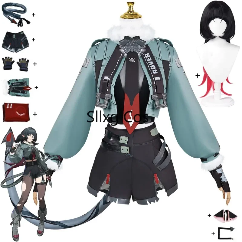

FC6Game Zenless Zone Zero Jane Doe Cosplay Costume Anime Green Short Coat Uniform Shorts Full Set Wig Woman Sexy Carnival C@FC8！