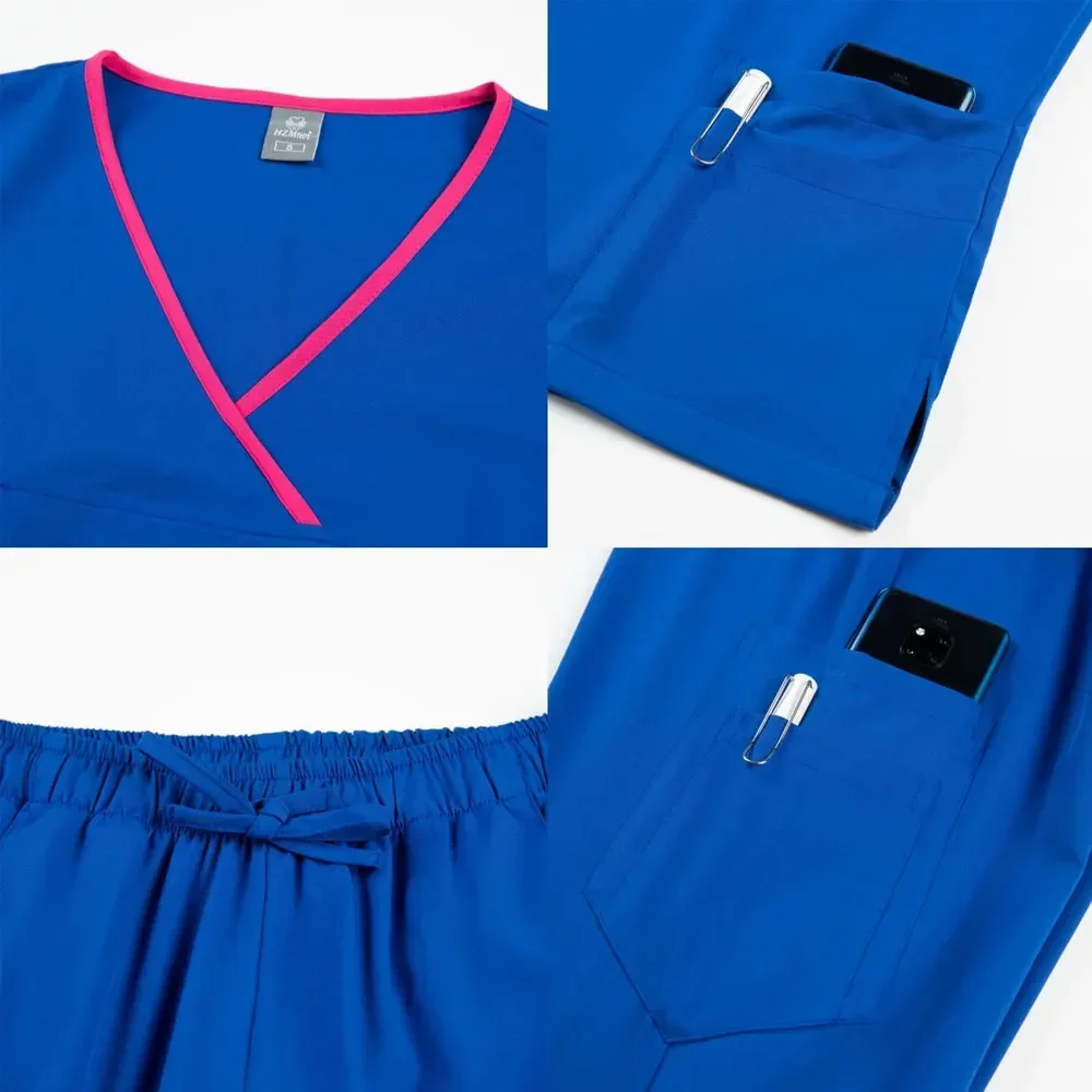 Multicolorido feminino usar esfrega conjunto médico workwear enfermeira esfrega conjunto atacado jogger terno médico hospital uniformes cirúrgicos médicos