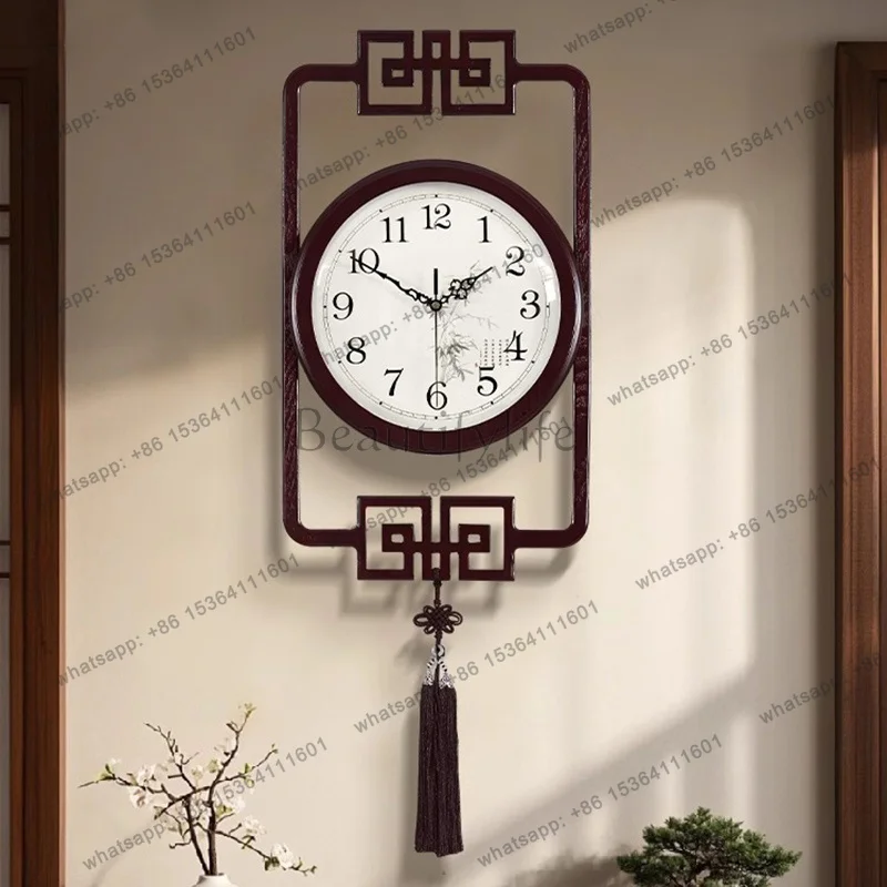 LJY Large Wooden Frame Digital Wall Clock Modern Luxury Big Size Silent Display Living Room Kitchen Restaurant Office Wall Decor