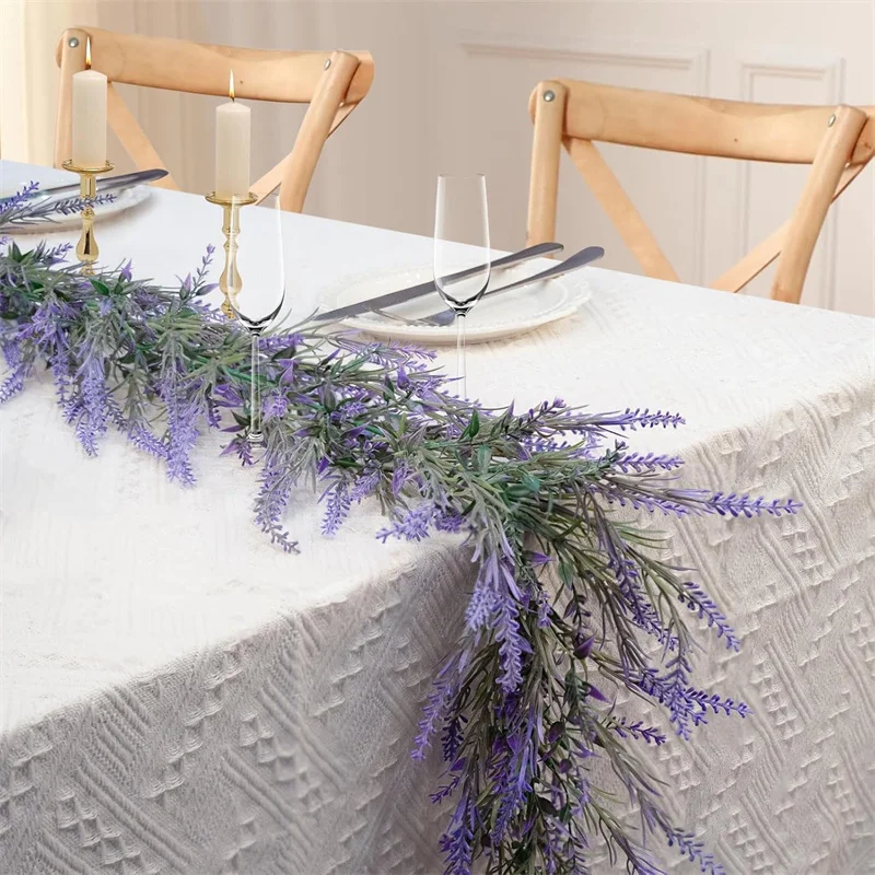 

6Ft Lavender Purple Artificial Garland Spring Summer All Year Lavender Garland for Wedding Mantle Arch Porch Stair Table Decor