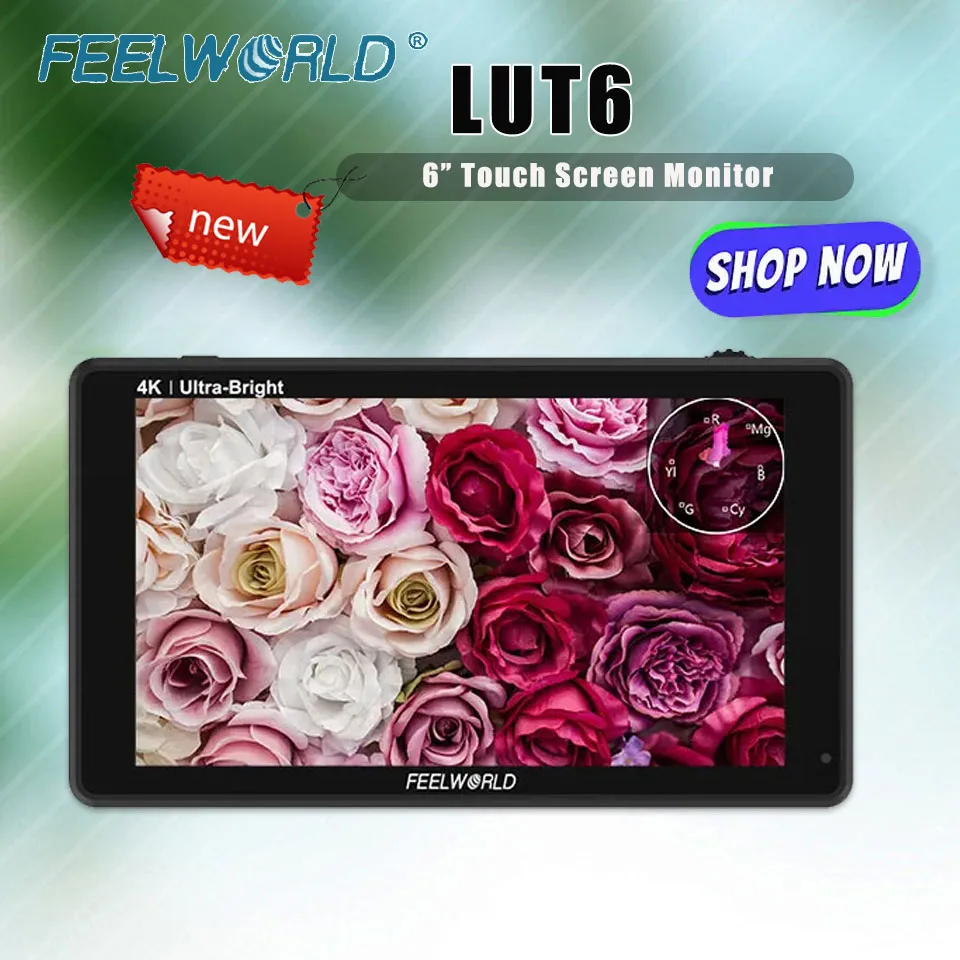 

FEELWORLD LUT6 6" 2600nit Super Bright 3D LUT Touchscreen HDR Field Monitor 4K HDMI Touchscreen Monitor for DSLR