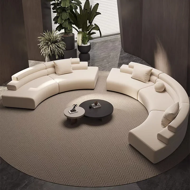 Nordic minimalist style designer curved combination large apartment villa flat floor business semicircular special-shaped sofa
