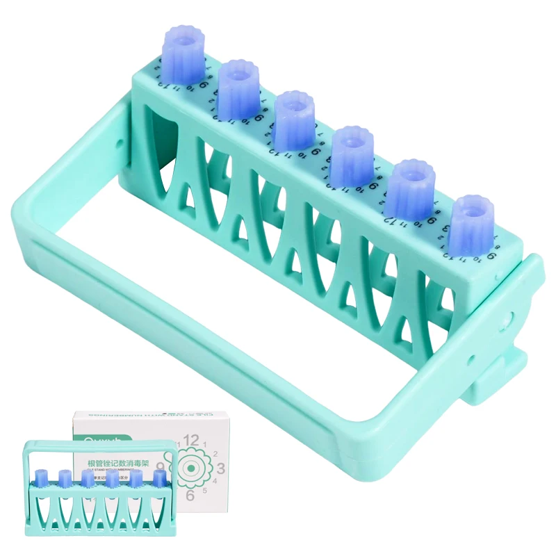 12 times 6Holes Dental Counting Root Canal File Sterilizing Rack Endo Files Holder Autoclavable Dental Instrument Organizer Box