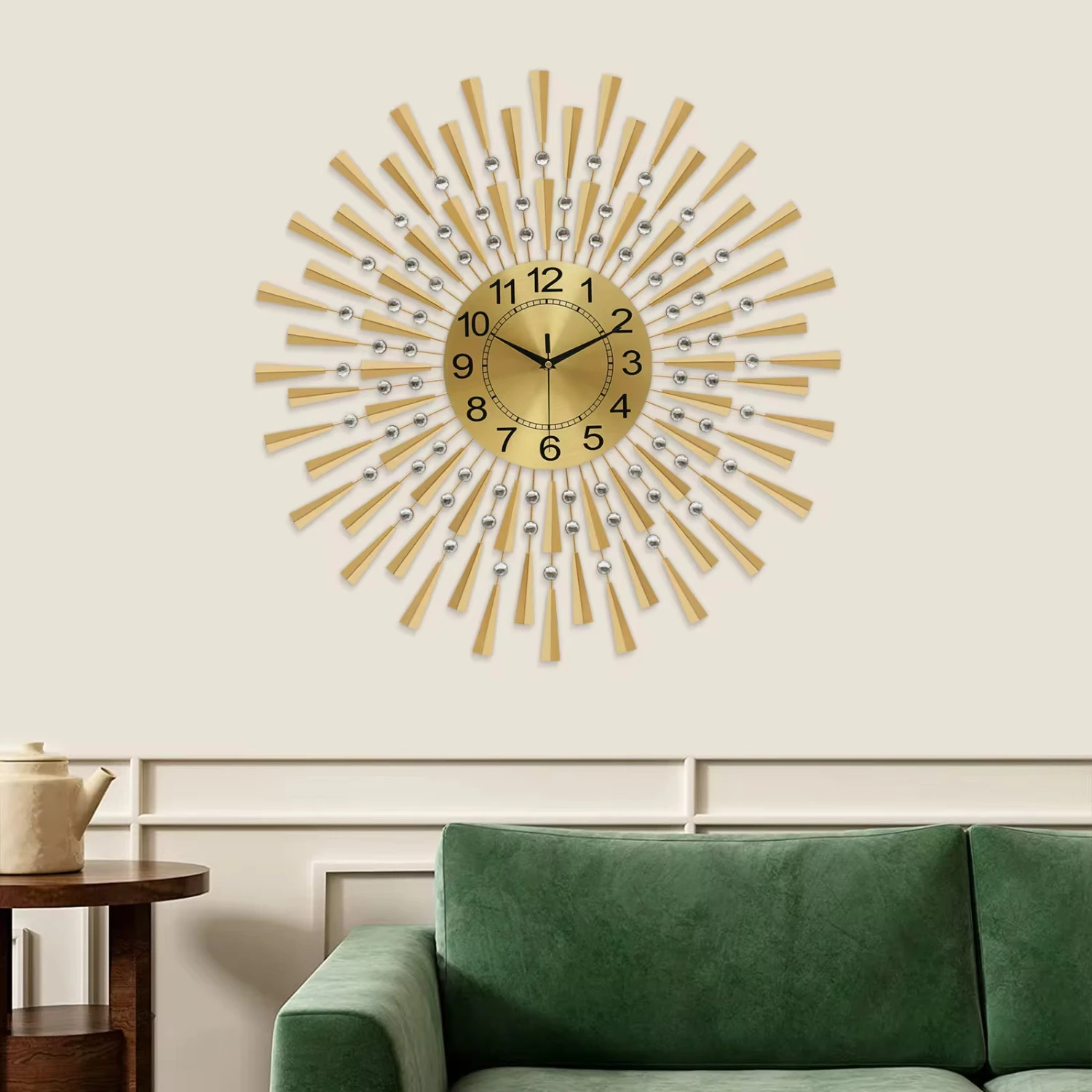 

27.6 Inch Gold Retro Decorative Wall Clocks Silent Wall Clock Decor Office Bedroom