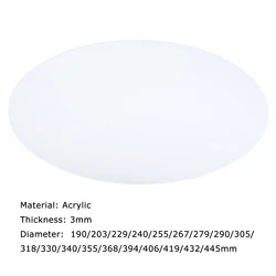 Lampshade Diffuser 190-406mm Dia. Round Frosted Milky White Acrylic Diffuser for Drum Lampshades Pendants Light DIY Light Shield