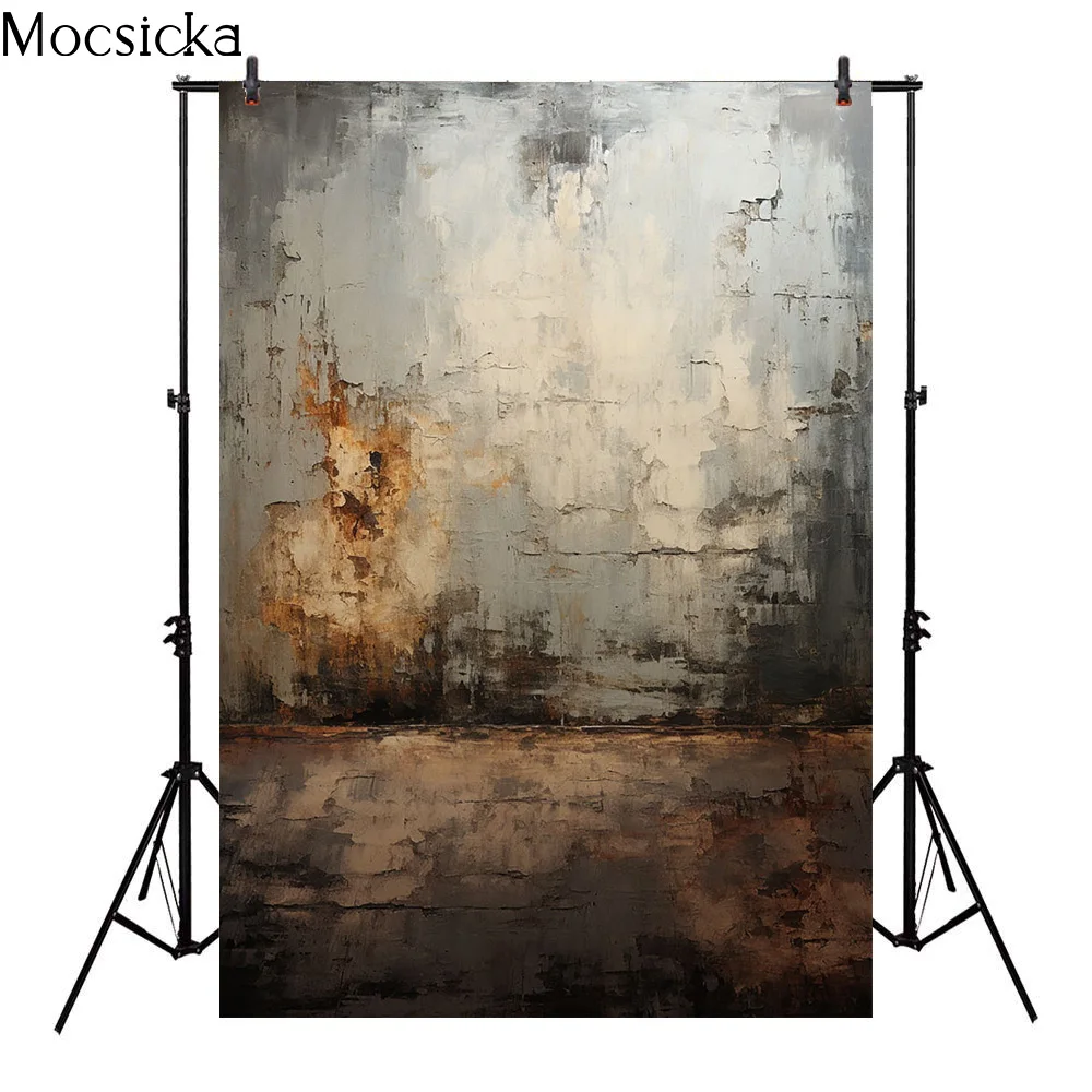 Brown and Gray Abstract Art Painting Backdrops Art Oil Painting Photography Backgrounds Adult Portrait Photo Studio Shoot Props